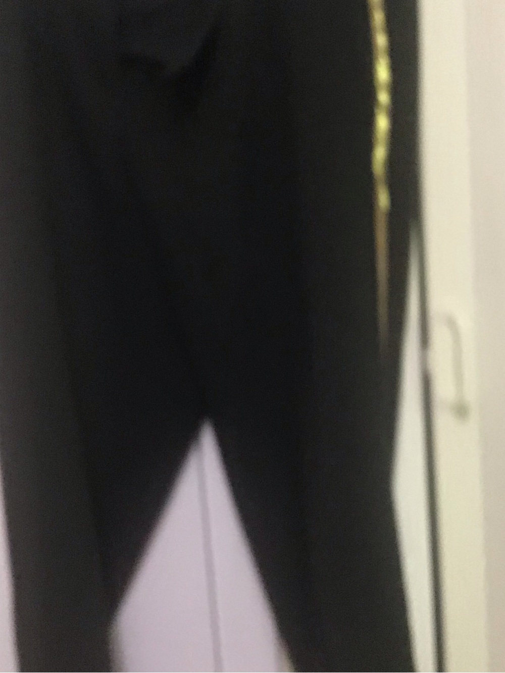 Talbots Black Straight-Leg Pants with Gold Side Stripe